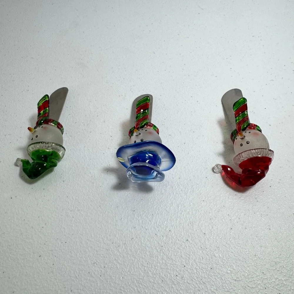 Set of 3 Snowman Cheese Spreaders Festive Holiday Kitchenware‎ Christmas 2003